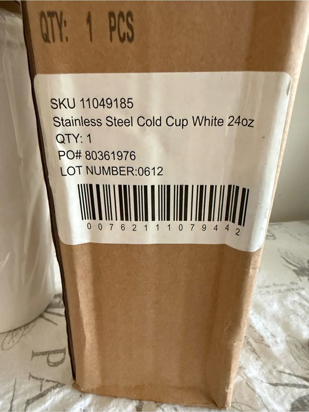 Starbucks White Stainless Steel Cold Cup - 24oz - Picture 2 of 4
